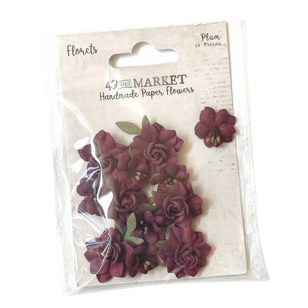 49 and Market - Florets Paper Flowers - Plum
