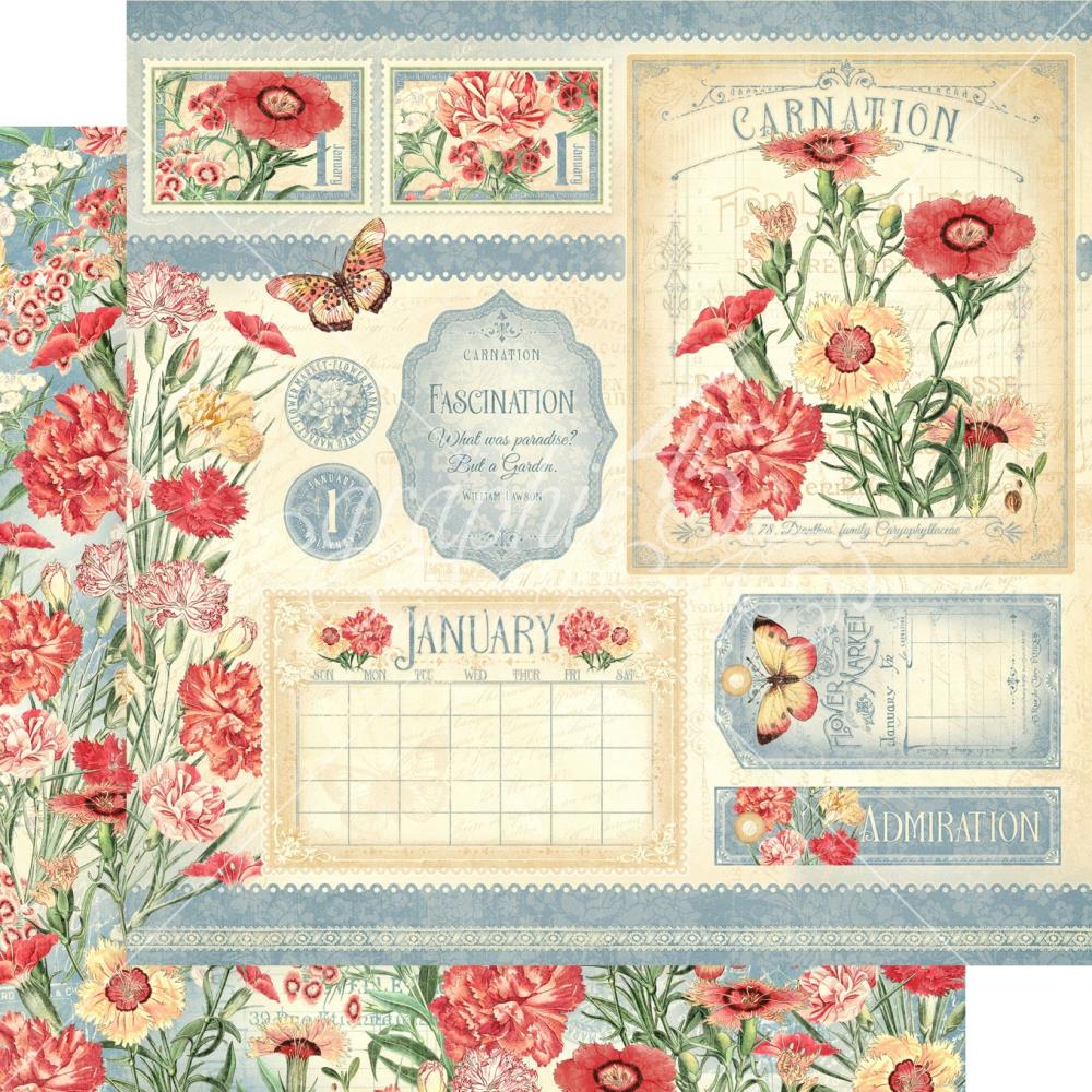 Graphic 45 - Flower Market - Paper Pad - 12 x 12"
