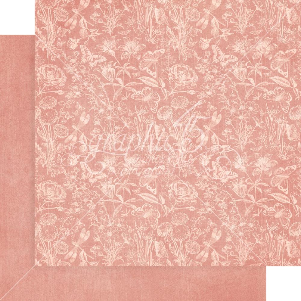 Graphic 45 - Flower Market - Print & Solids Paper Pad - 12 x 12"