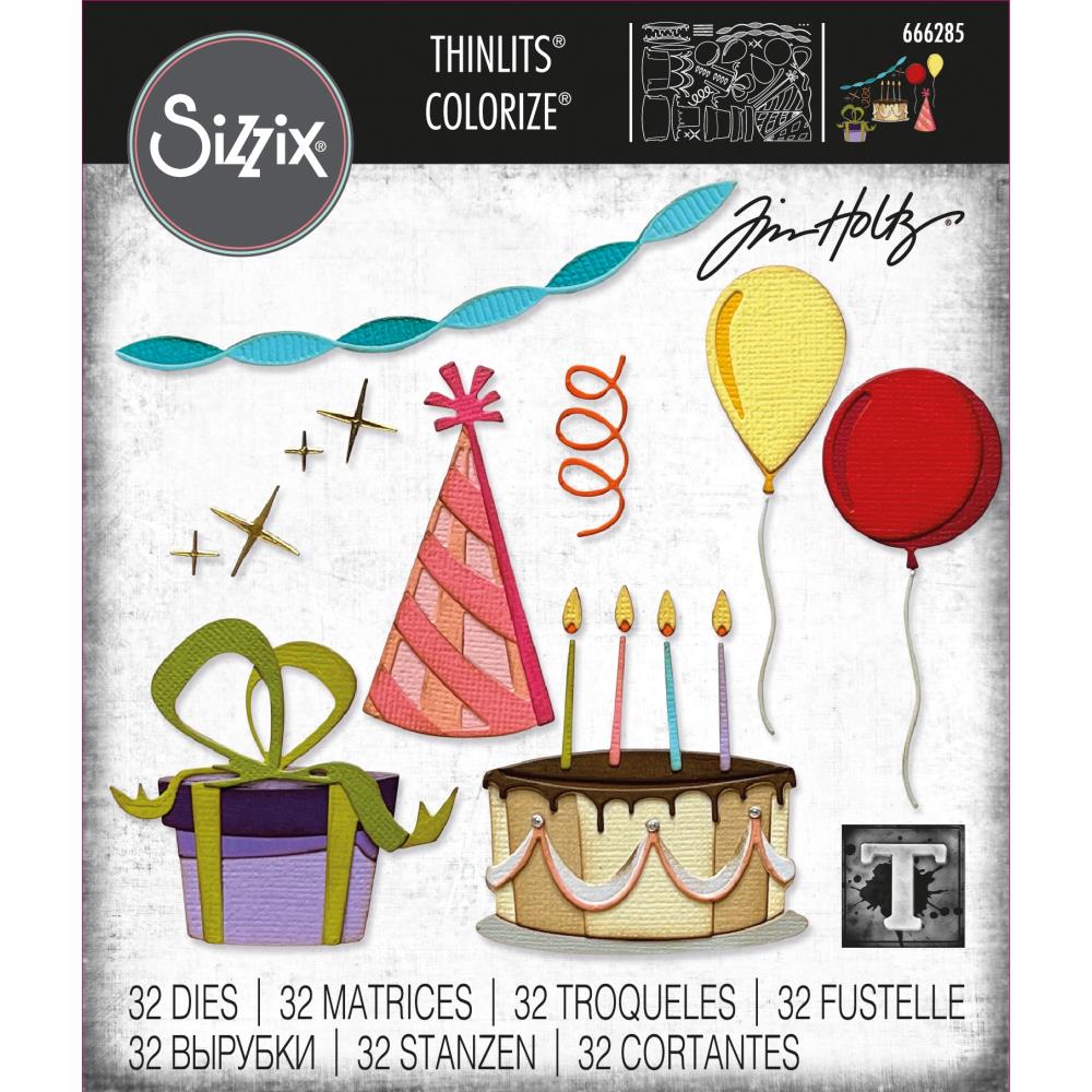 Sizzix - Tim Holtz  - Thinlits Dies - Colorize - Celebrate