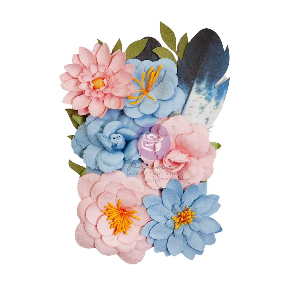 Prima - Spring Abstract - Mulberry Paper Flowers - Painted Notes