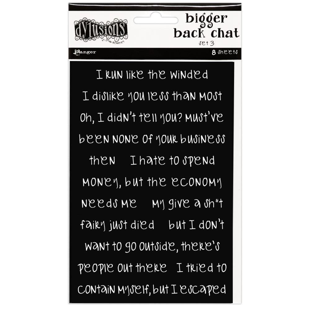 Dylusions - Creative Dyary - Bigger Back Chat Stickers - Black 3