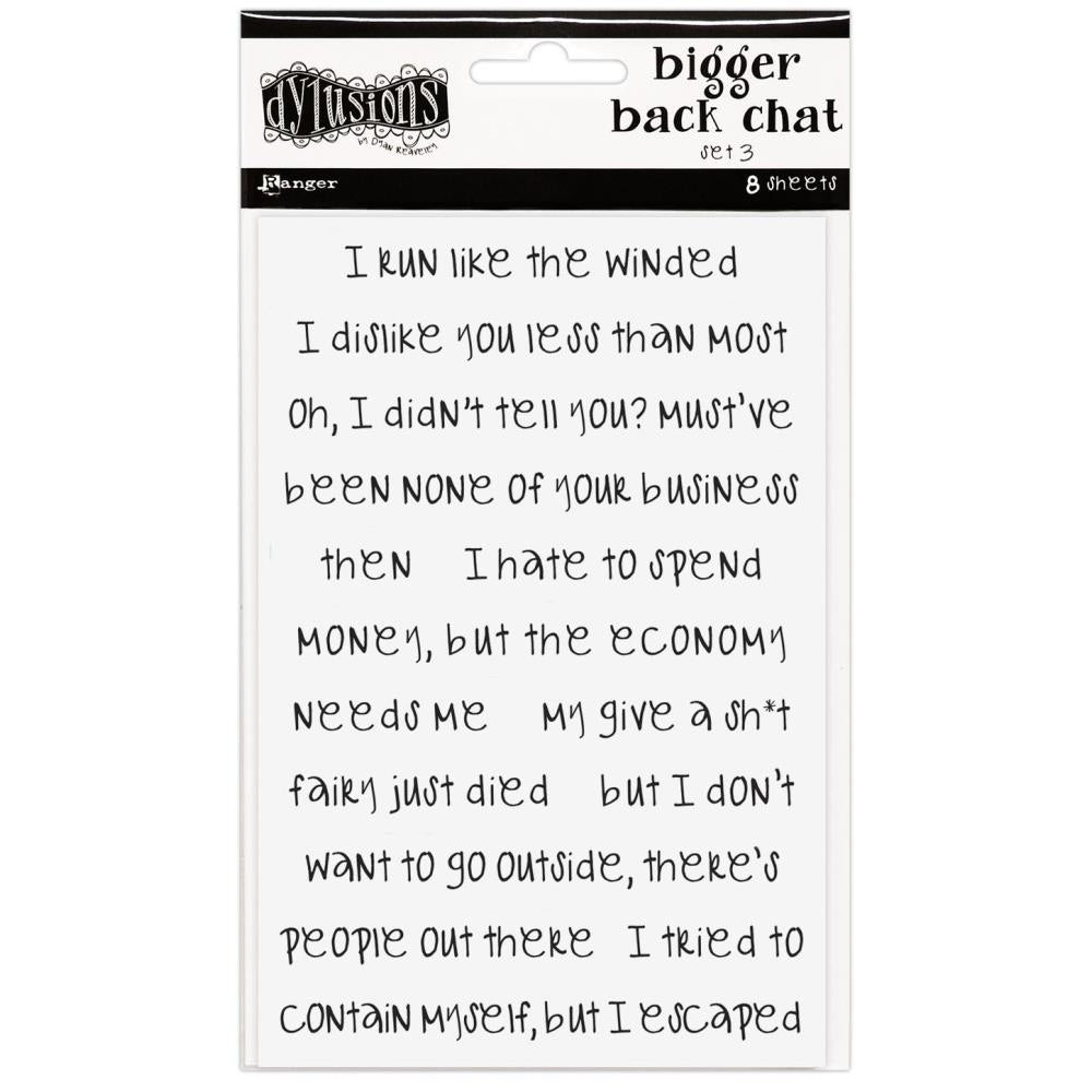Dylusions - Creative Dyary - Bigger Back Chat Stickers - White 3