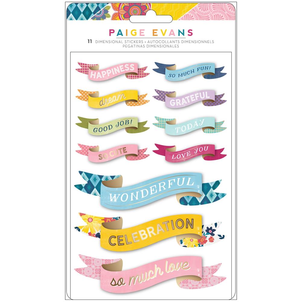 American Crafts - Paige Evans - Wonders - Dimensional Banner Stickers