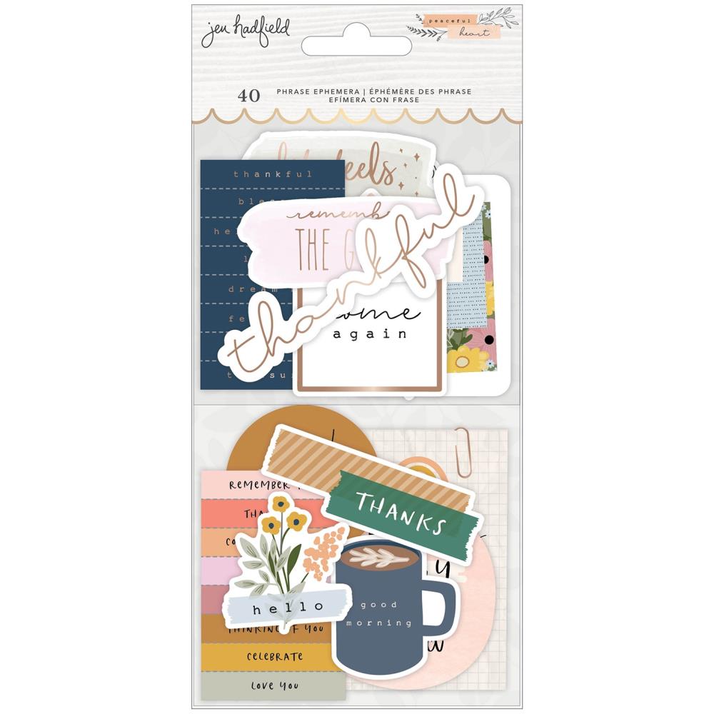 Jen Hadfield - Peaceful Heart  - Phrase Ephemera w/ foil accents