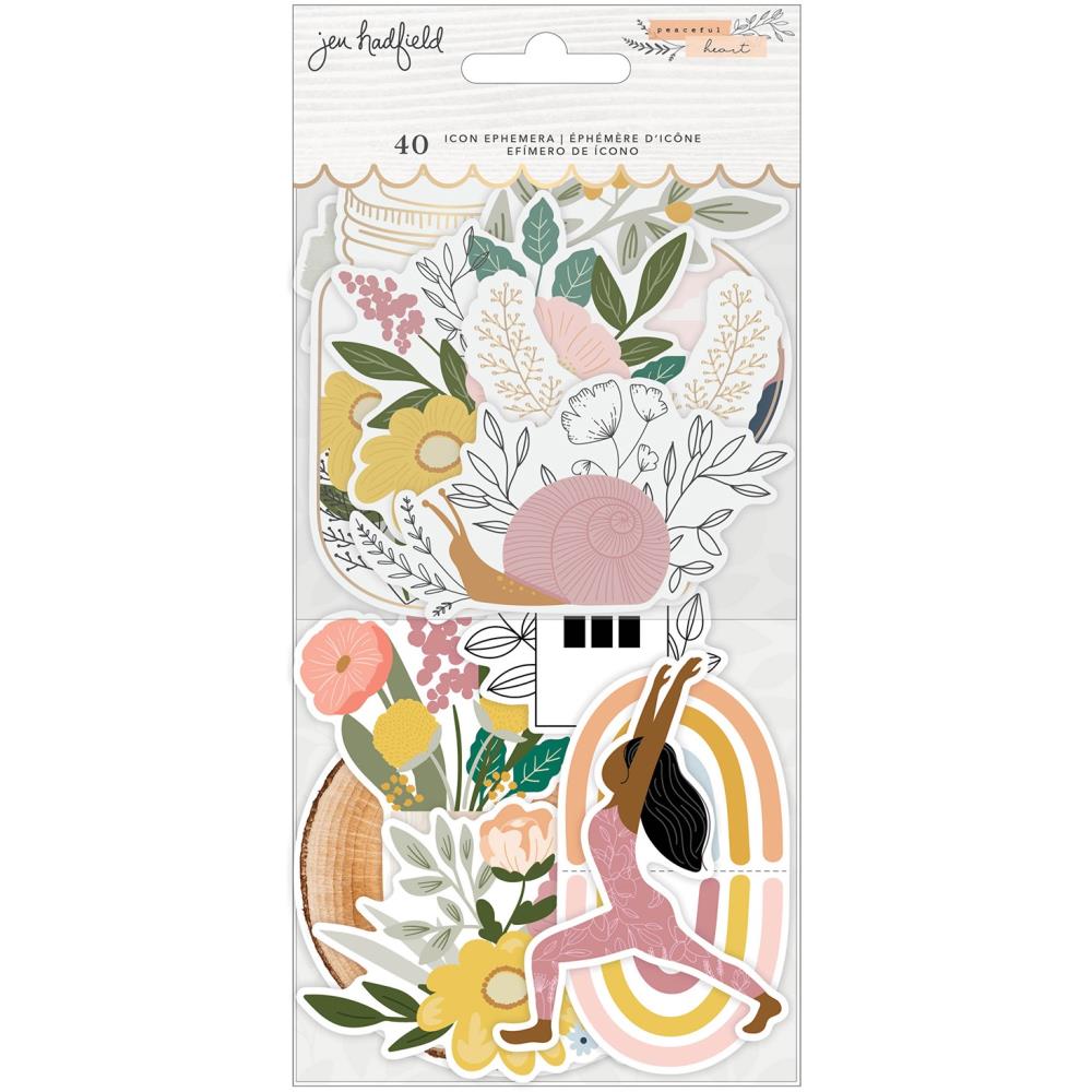 Jen Hadfield - Peaceful Heart  - Icon Ephemera w/ gold foil accents
