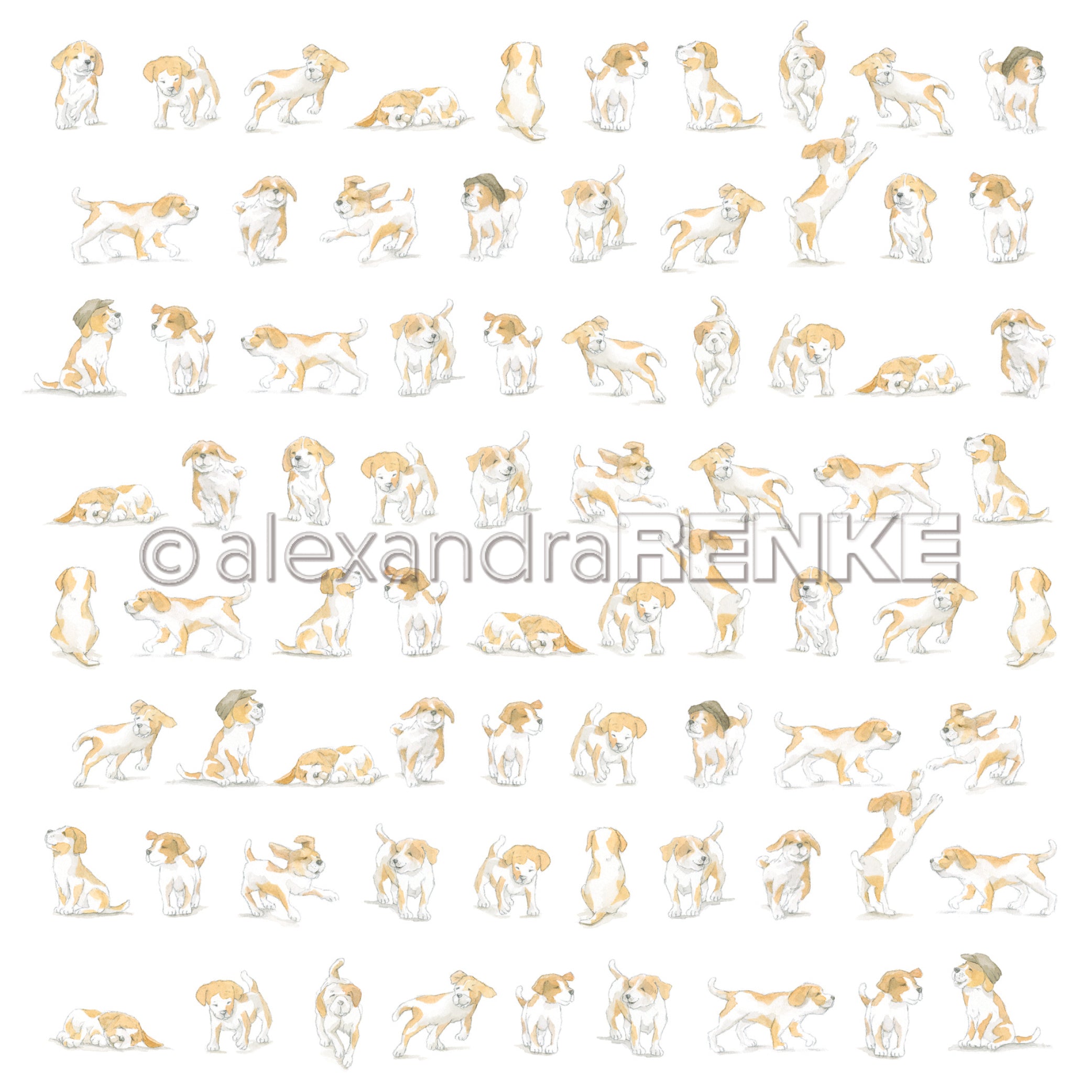 Alexandra Renke - Dogs  - Paper   12x12"