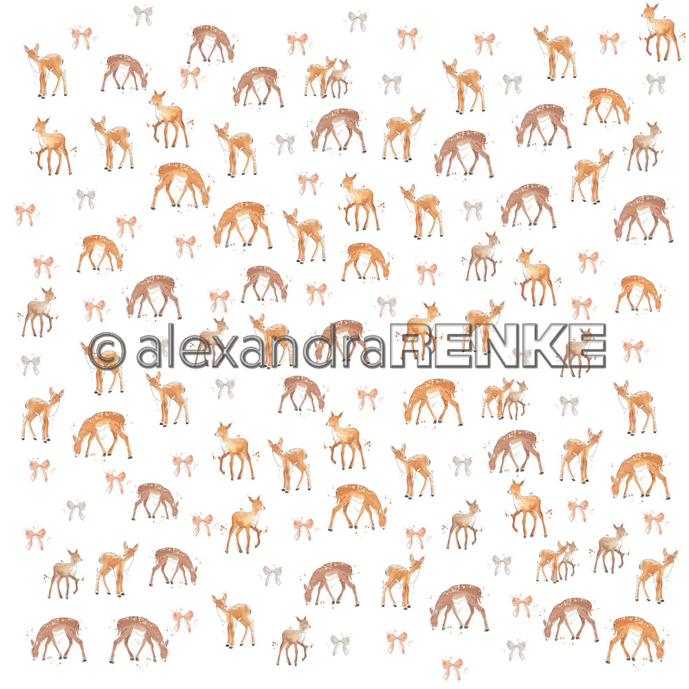 Alexandra Renke - Floral Christmas deer rapport - Paper   12x12"