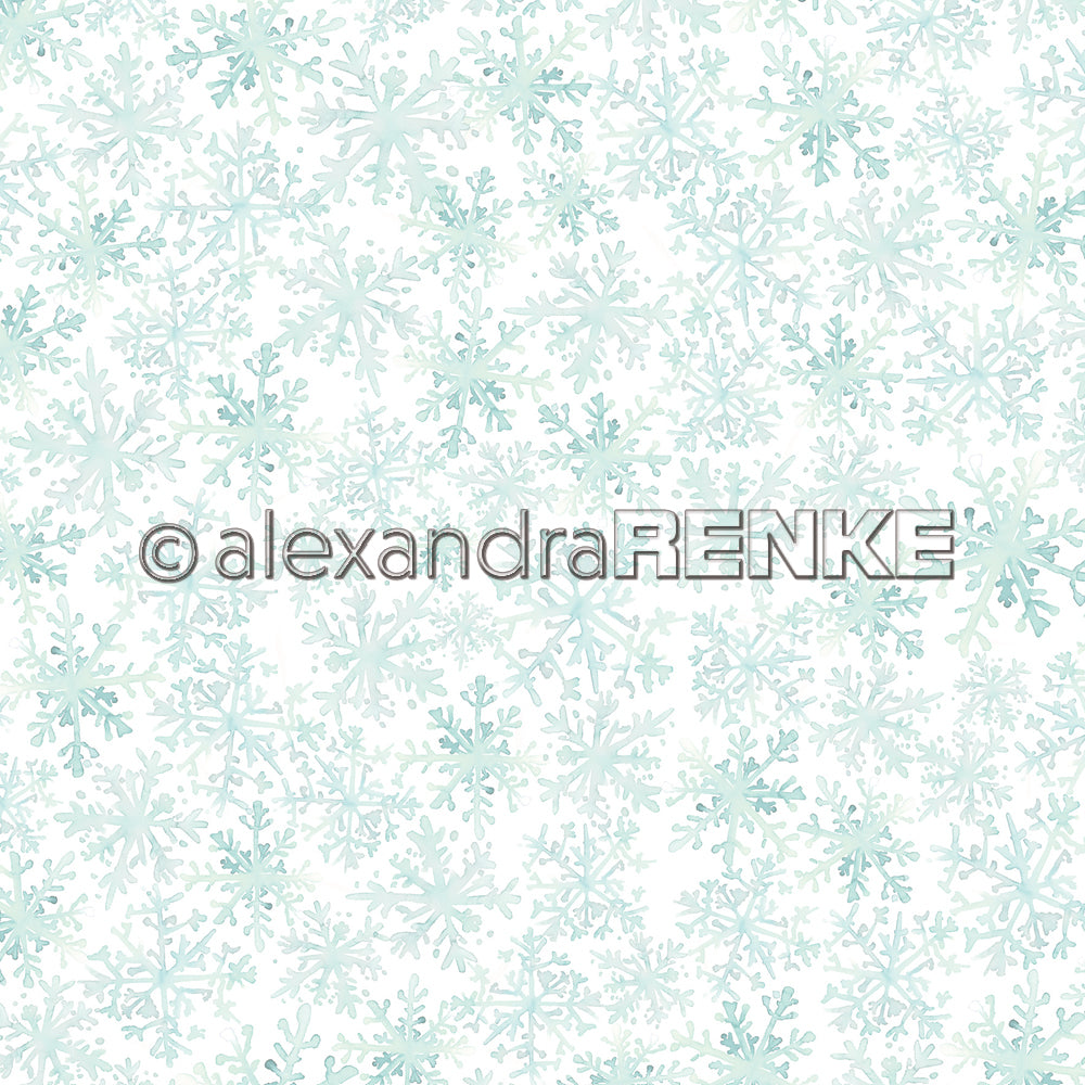 Alexandra Renke - Watercolor Snowflakes Turquoise - Paper   12x12"