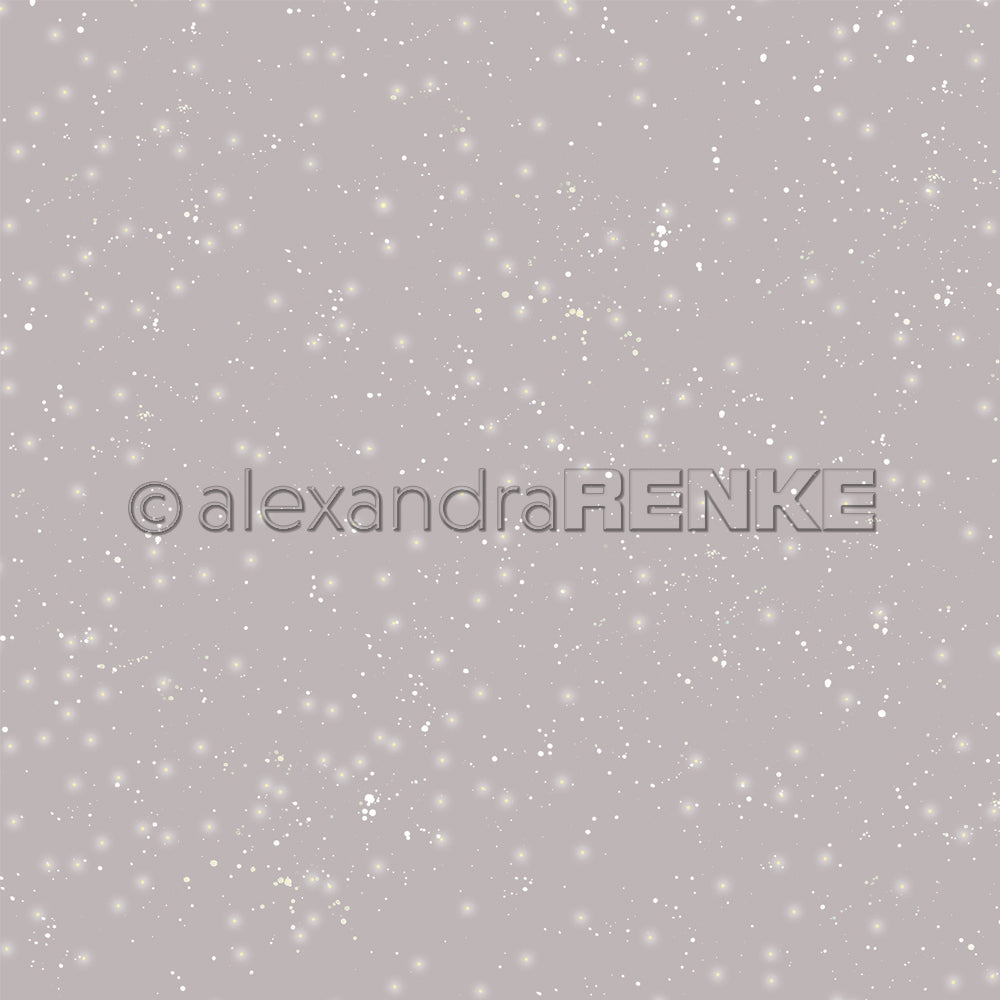 Alexandra Renke - Silver Grey Starry Snow Sky - Paper -  12x12"