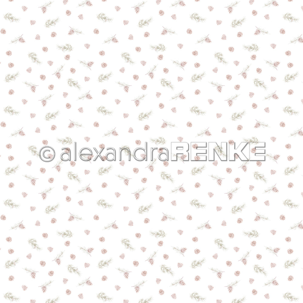 Alexandra Renke - Pinecone and Branches - Paper -  12x12"