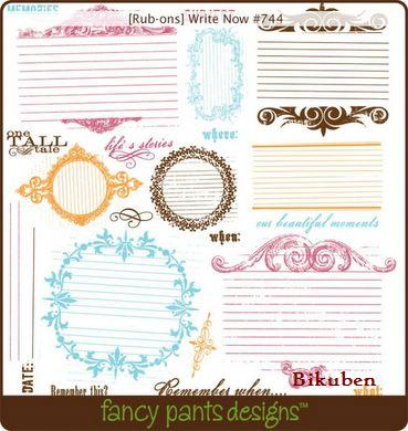Fancy Pants: Write Now Rub-ons