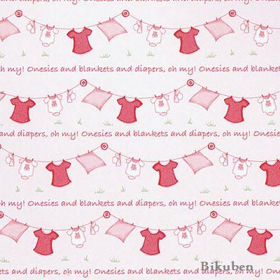 DCWV: Nursery Girl - Hanging Clothes Pink