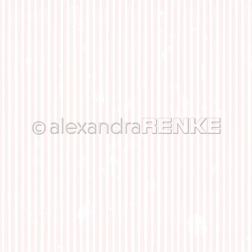 Alexandra Renke - Narrow Stripes  Peony - 12 x 12"