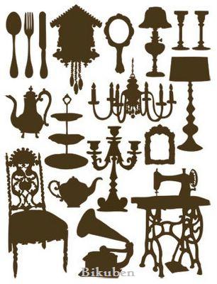 Hambly: Silhouettes Brown Rub-Ons