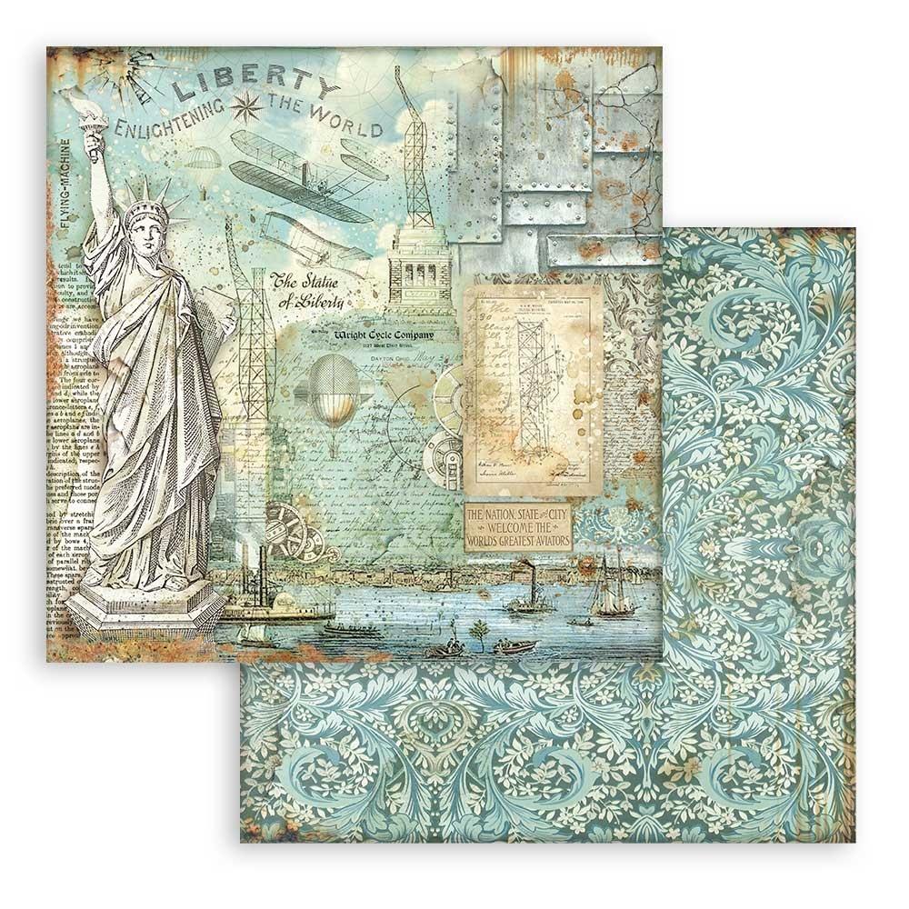 Stamperia - Sir Vagabond Aviator - Background selection - Paper Pack - 12" x 12"
