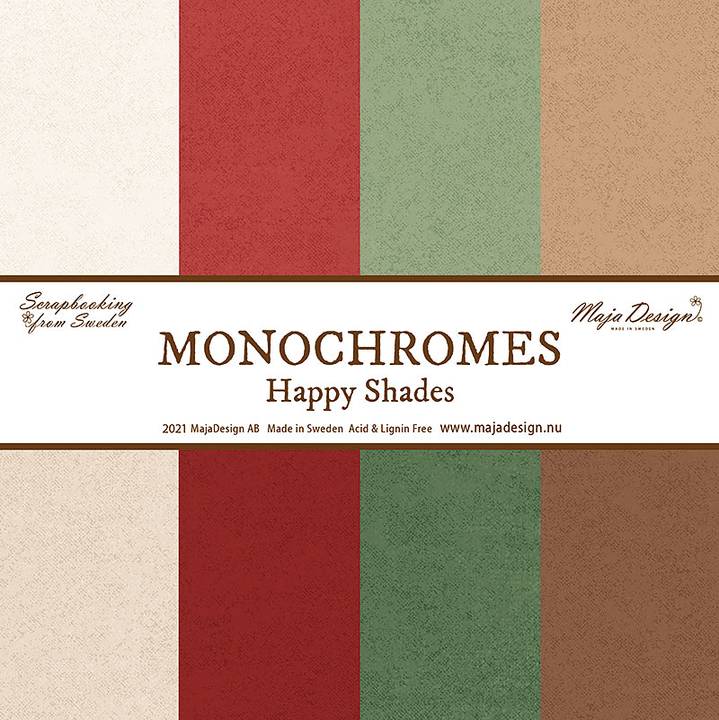 Maja Design - Happy Christmas - Monochromes - Happy Shades - Hele serien (4 ark) 12 x 12"