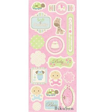 Imaginisce: Baby Powder - Sticky Kisses Chipboard