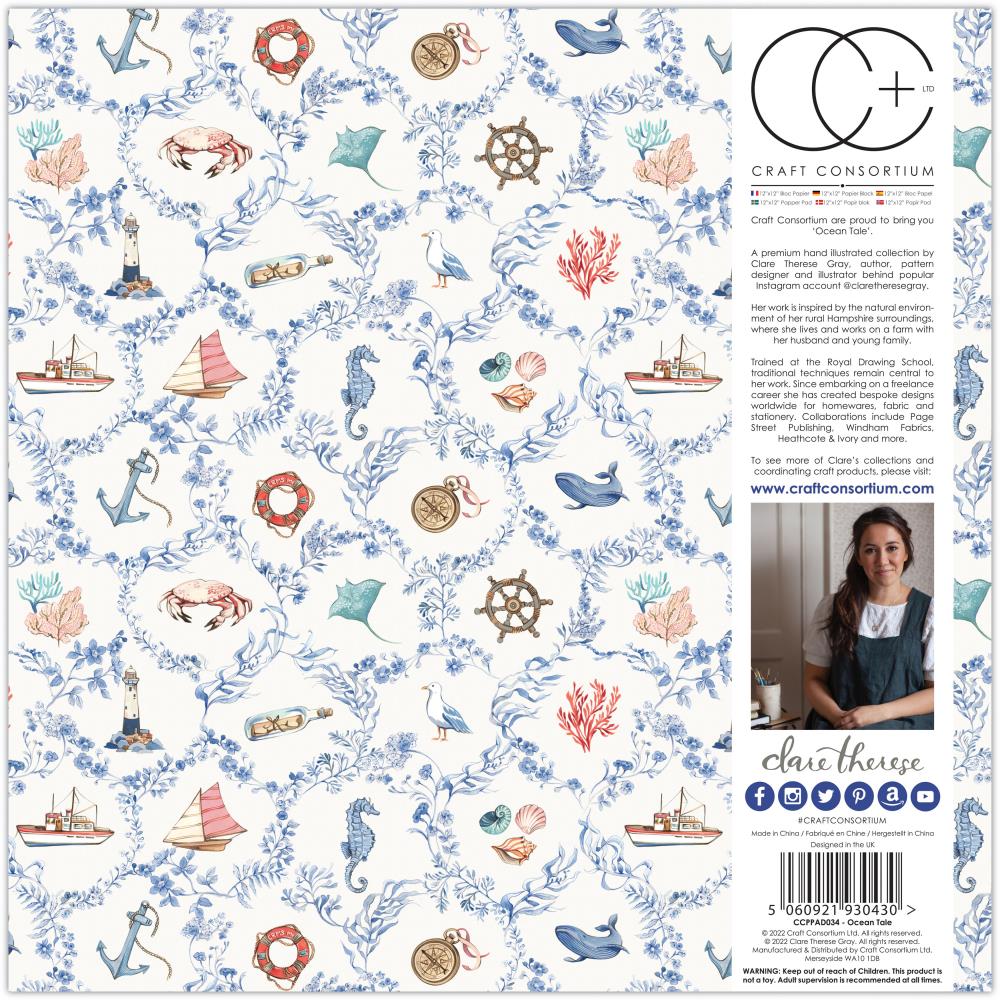 Craft Consortium - Ocean Tale - Paper Pad  12 x 12"