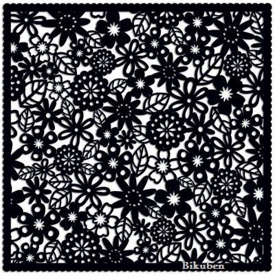 Samantha Walker: Scalloped Black Flowers - Die Cut Paper