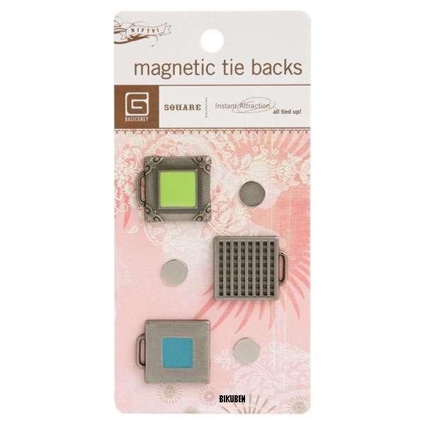Basic Grey: Magnetic Tie Backs Square