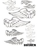 Heidi Swapp: Metallic rub-ons wings silver