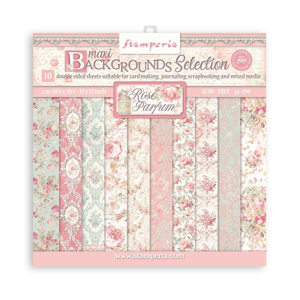 Stamperia - Rose Parfum - Background Selection - Paper Pack - 12" x 12"