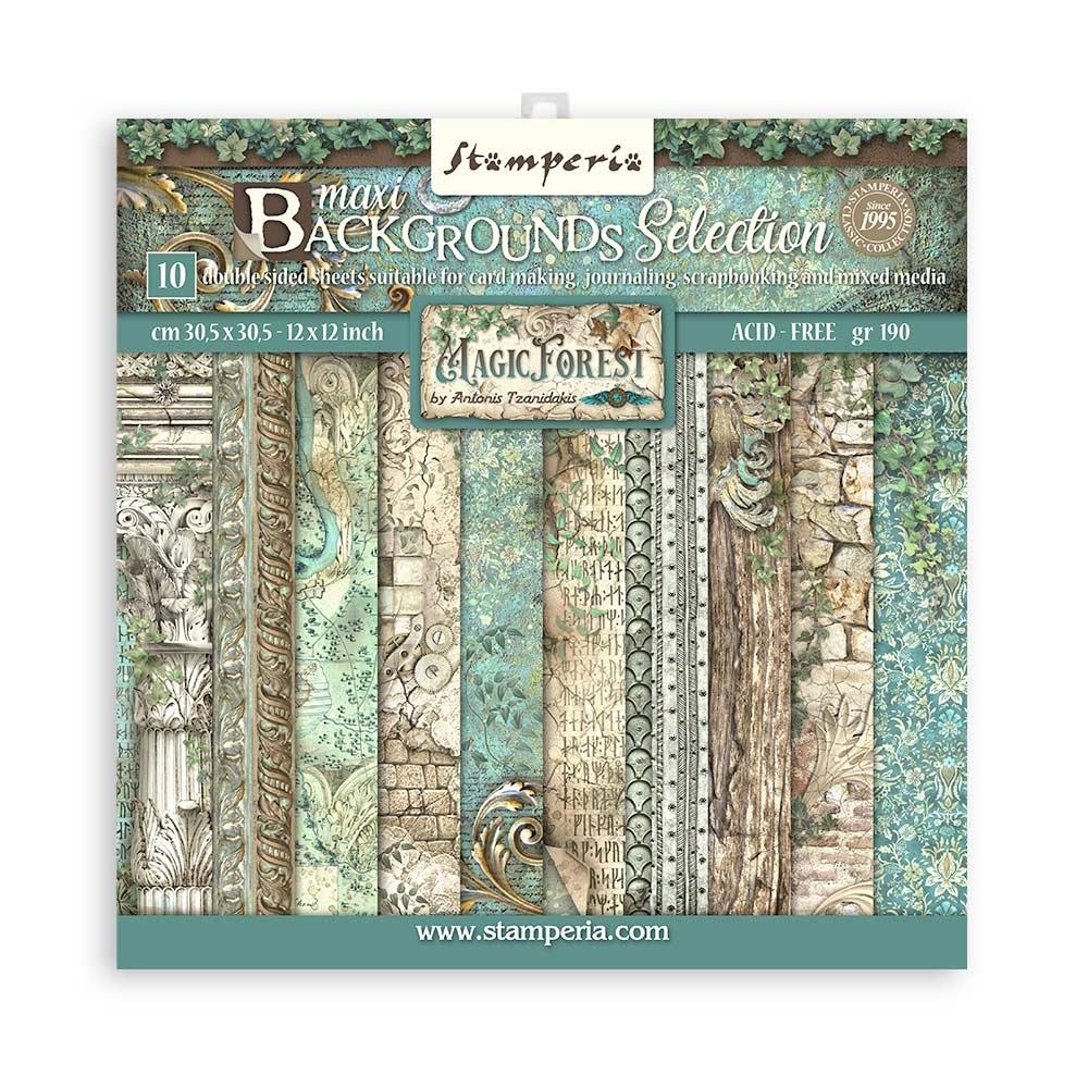 Stamperia - Magic Forest - Background Selection - Paper Pack 10 pk - 12 x 12"