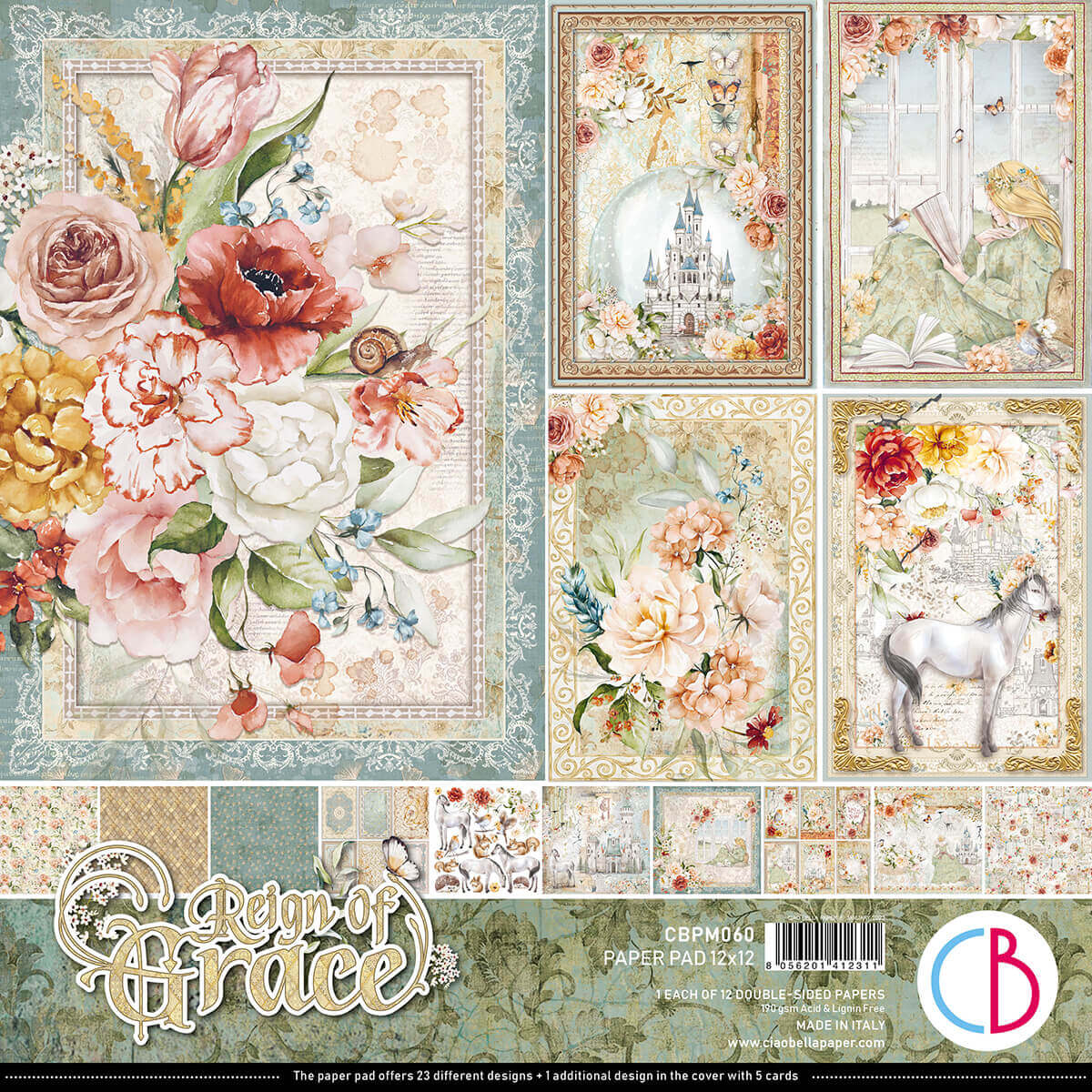 Ciao Bella - Reign of Grace - Paper Pack  (12 ark)  12 x 12"