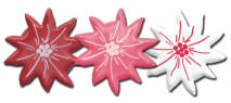 Queen & Co: Shaped brads - Christmas (poinsettia brads)