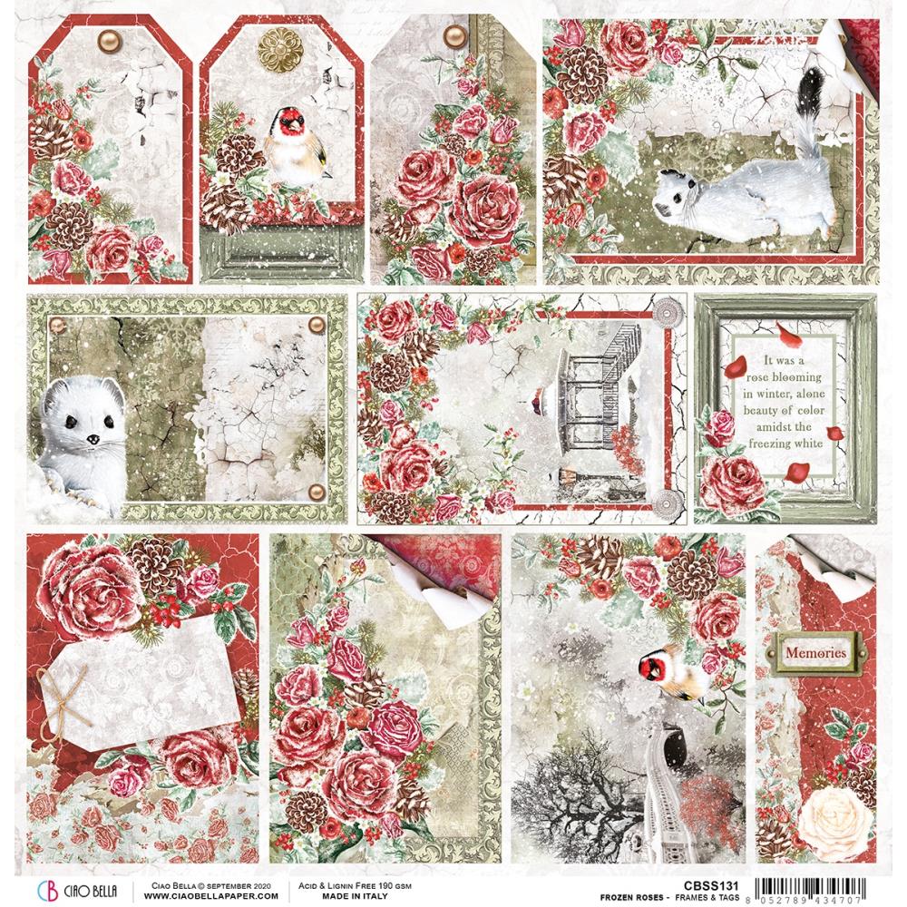Ciao Bella - Frozen Roses - Frames and Tags 12 x 12"