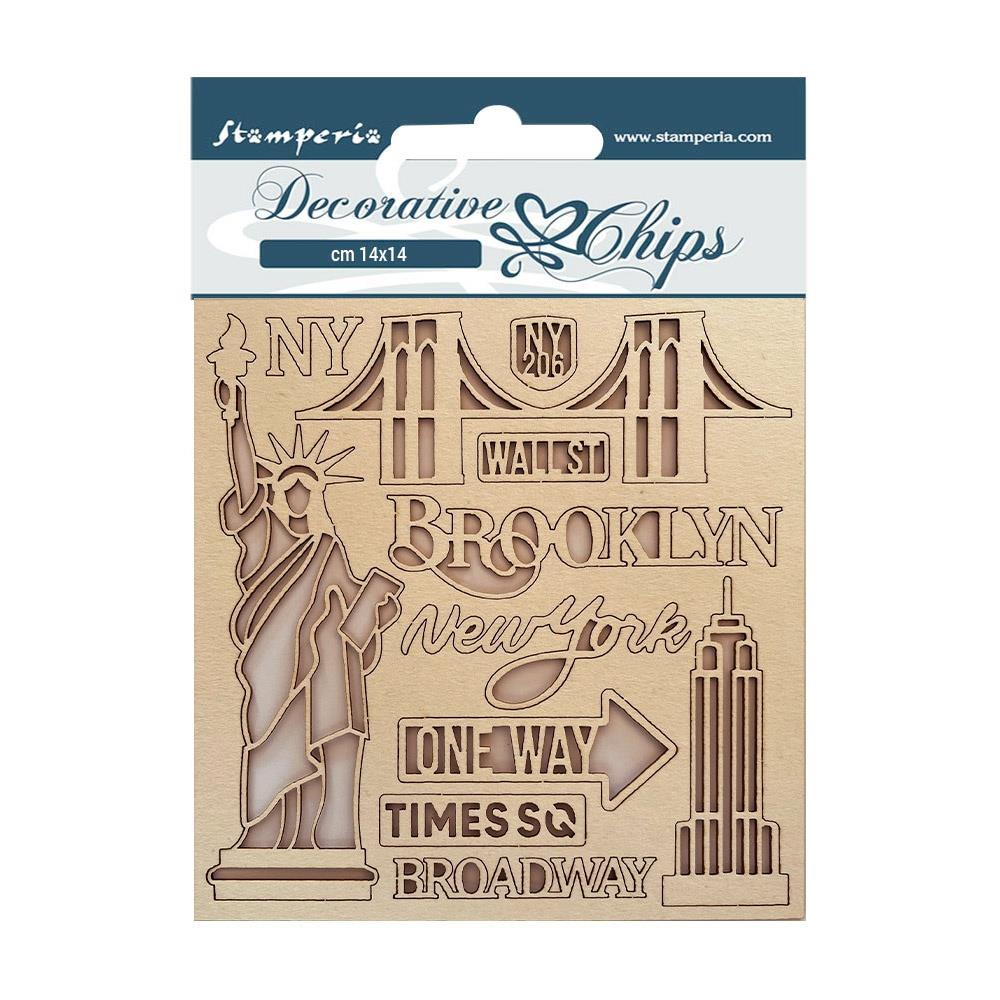 Stamperia - Sir Vagabond Aviator - Decorative Chips - New York