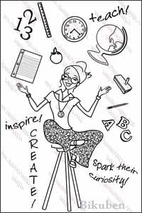 Hanna Stamps: TEACHER, Clear Stamp Set