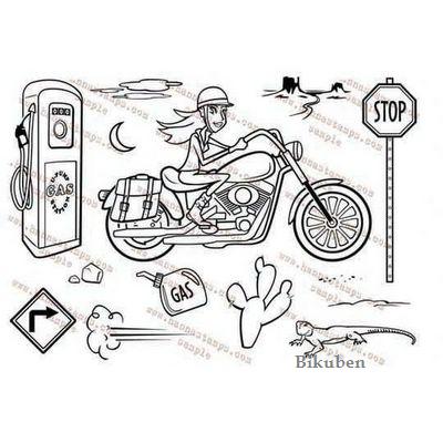 Hanna Stamps: ROUTE 66, Clear Stamp Set