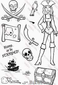 Hanna Stamps: PIRATE, Clear Stamp Set
