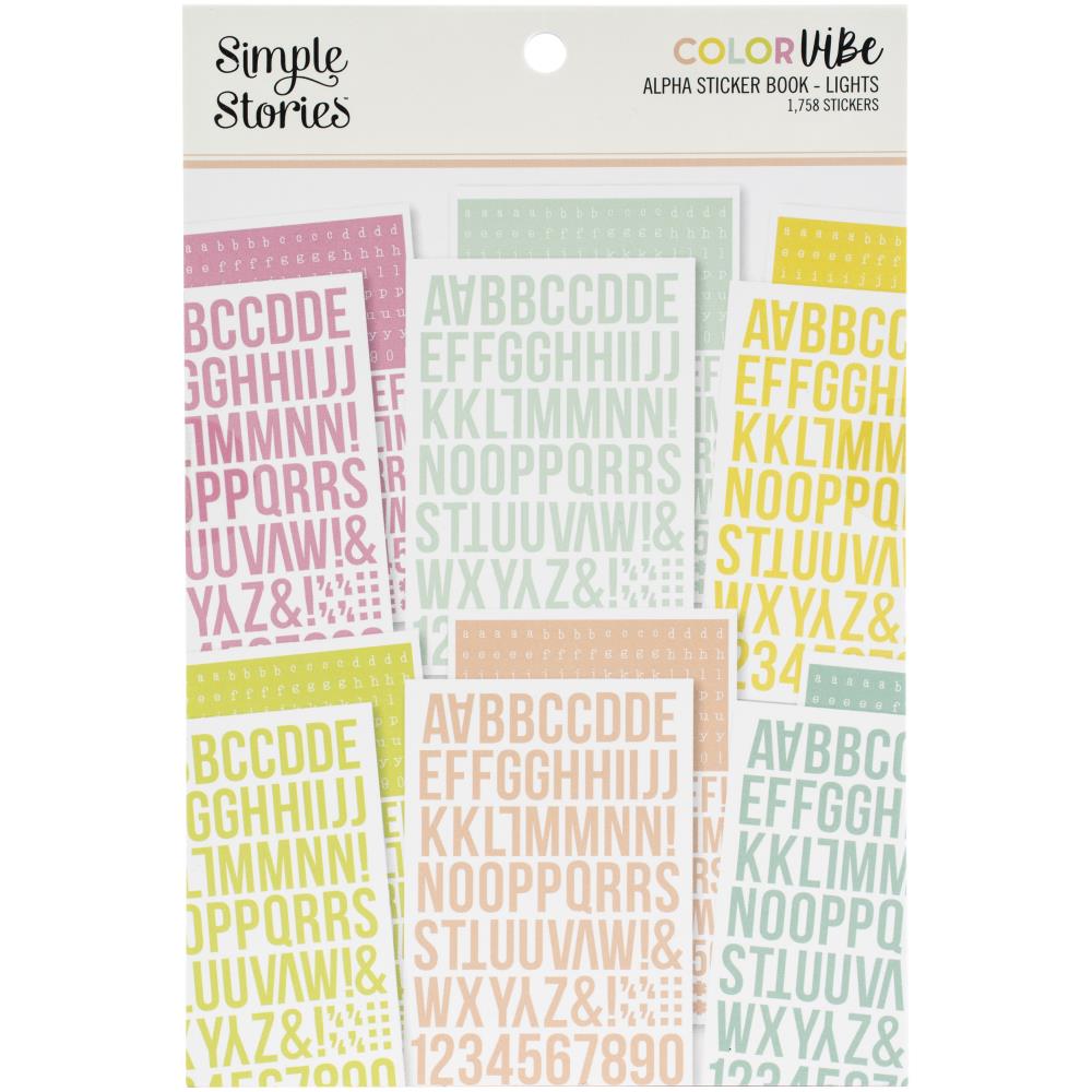Simple Stories - Color Vibe - Alpha Sticker Book - Lights