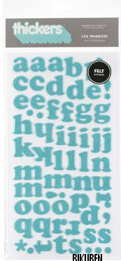 American Crafts: Leg Warmers felt letters blue