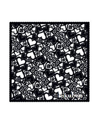 Creative Imaginations: Scalloped Black Hearts - Die Cut Paper 12 x12"