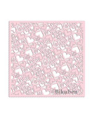 Creative Imaginations: Scalloped Pink Hearts - Die Cut Paper 12 x12"