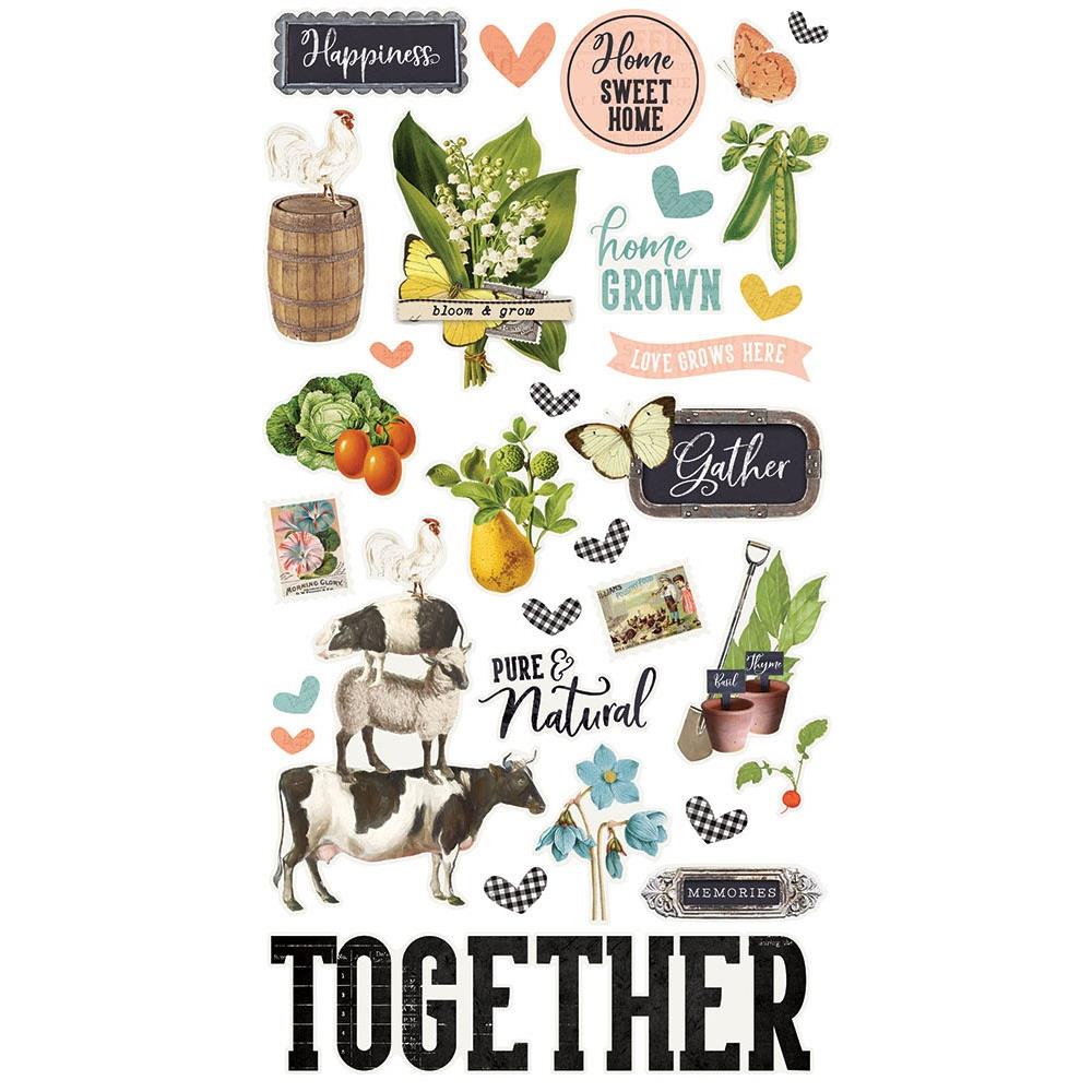 Simple Stories - Simple Vintage Farmhouse Garden  - Chipboard Stickers