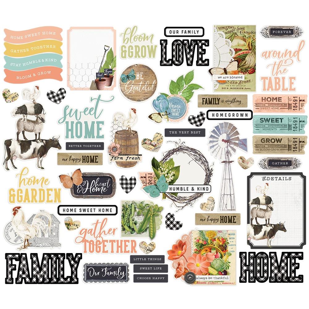 Simple Stories - Farmhouse Garden -Die Cut  Bits & Pieces
