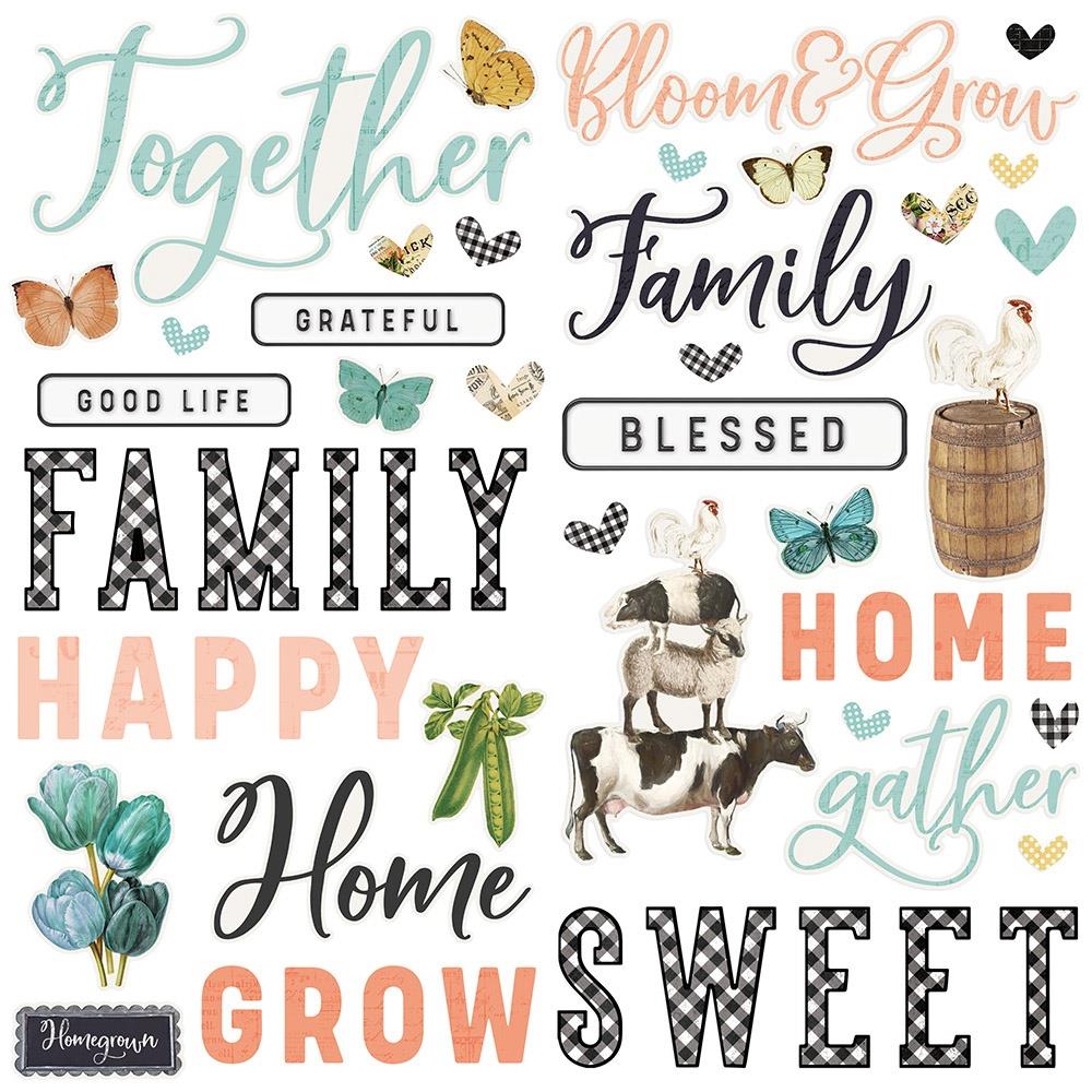 Simple Stories - Farmhouse Garden - Foam Stickers