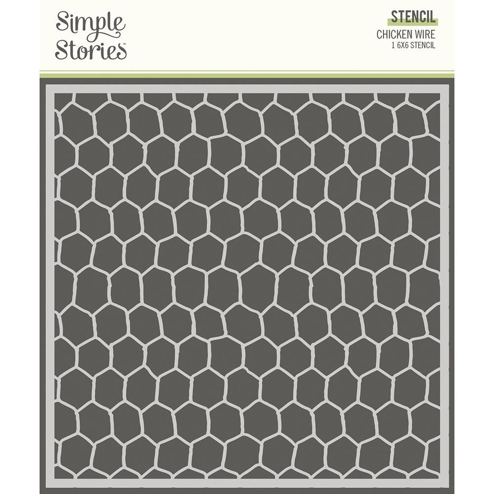 Simple Stories  - Stencil - Chicken wire