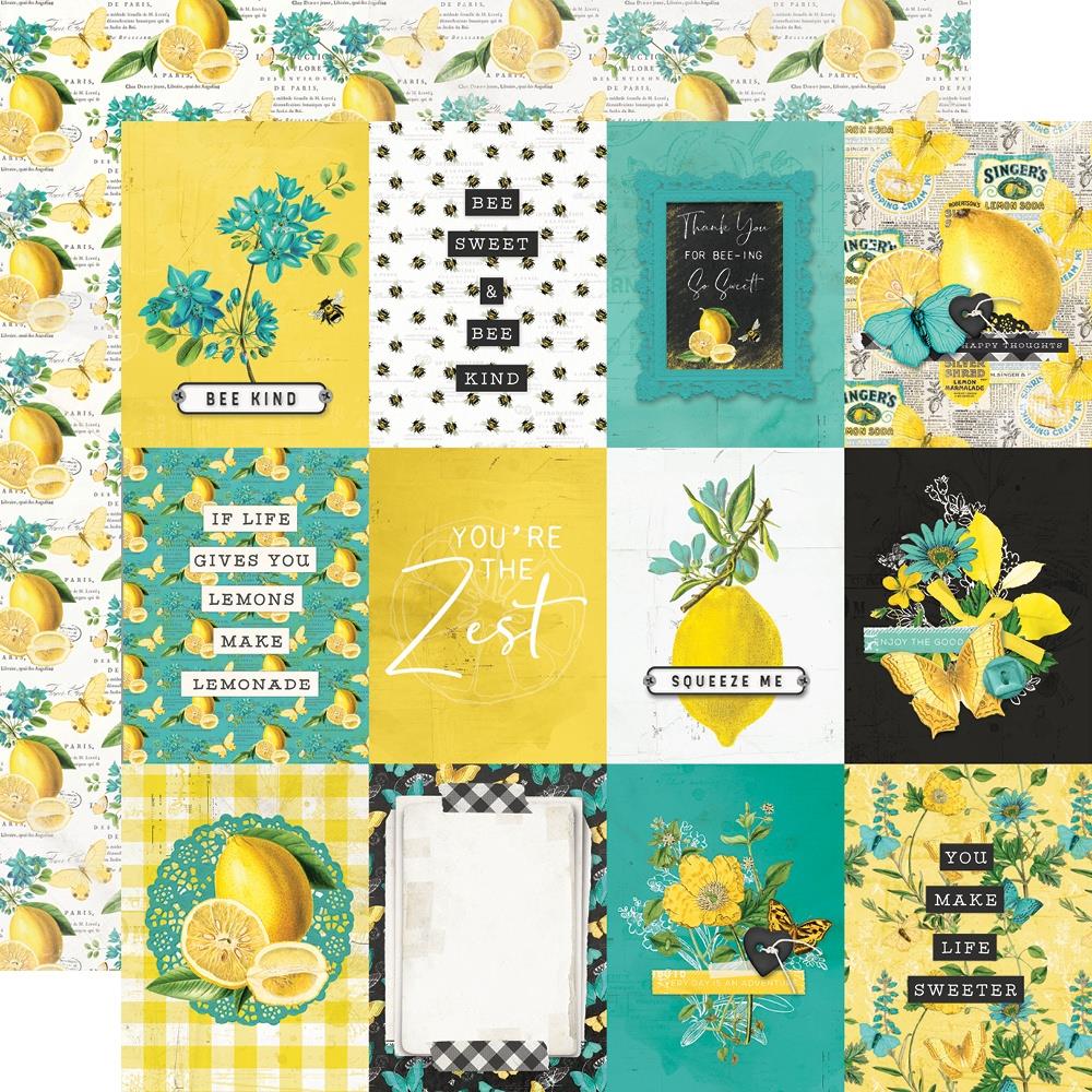 Simple Stories - Simple Vintage - Lemon Twist - 3x4 Elements - 12 x 12"