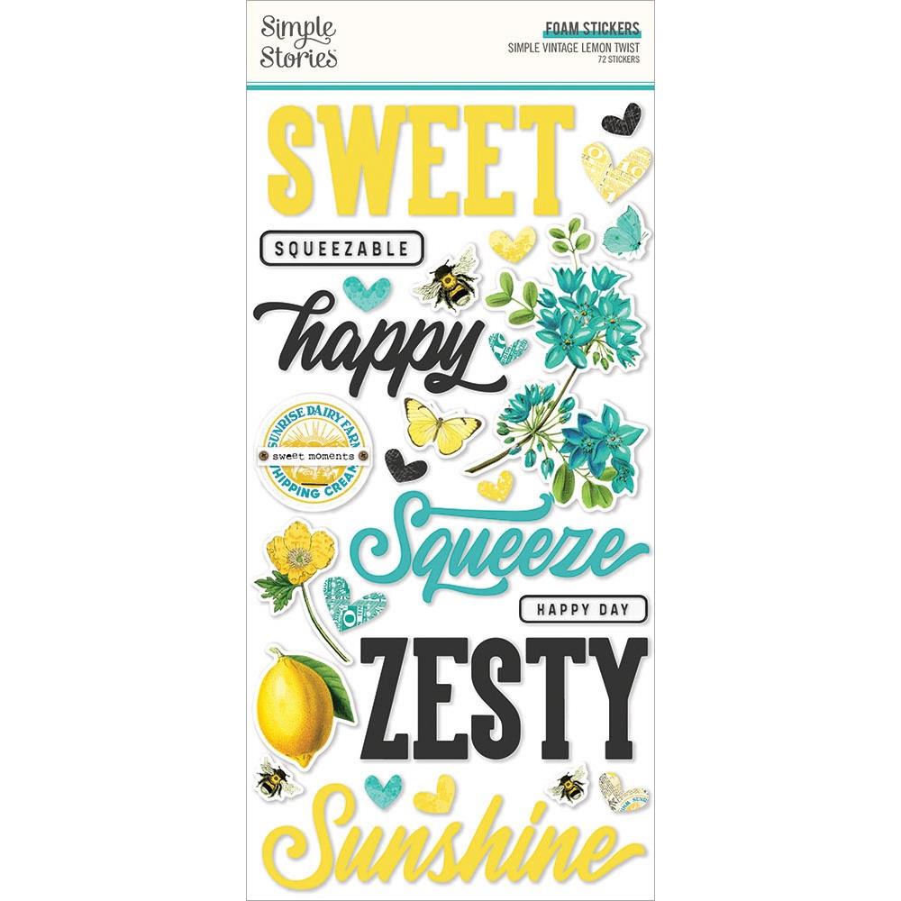 Simple Stories - Lemon Twist - Foam Stickers