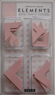 American Crafts: Metal photo corners - Blush
