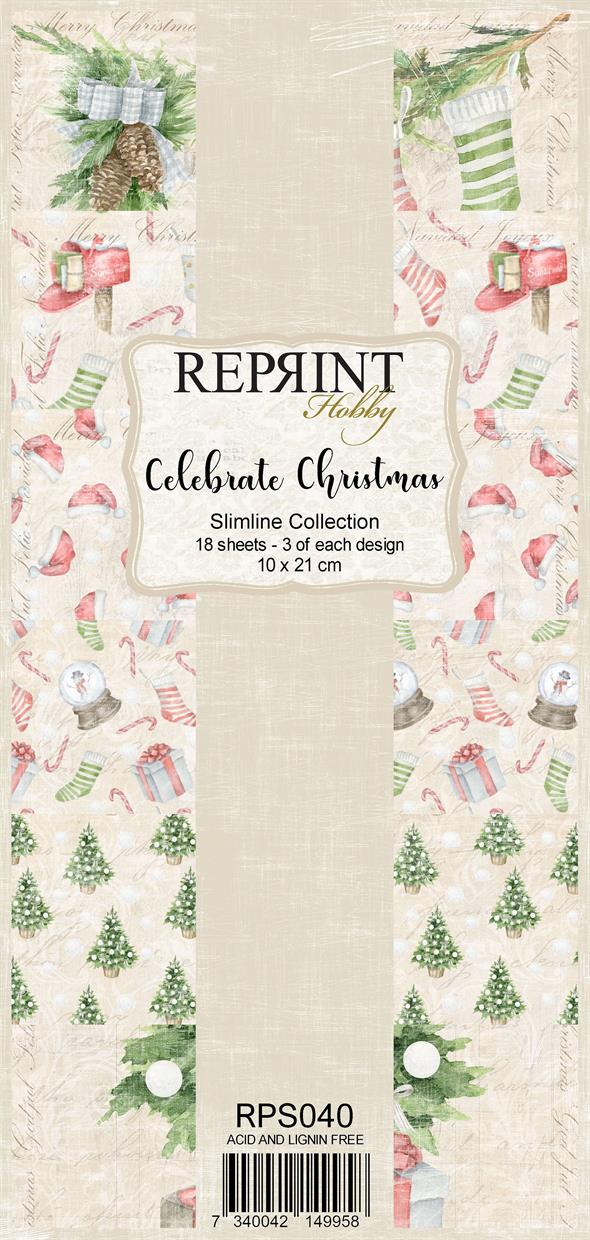 Reprint - Slimline Paper Collection  - Celebrate Christmas
