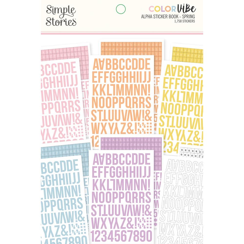 Simple Stories - Color Vibe - Alpha Sticker Book - Spring