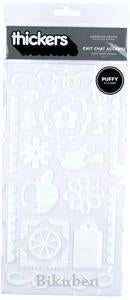 Thickers: Chit Chat Accents - WHITE Puffy Stickers