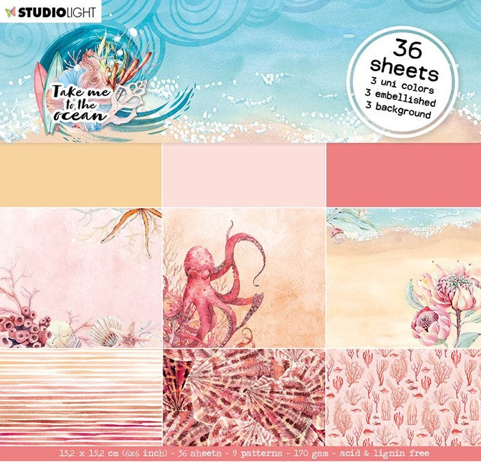Studiolight - Take me to the Ocean - Warm Colors - Paper Pad 6 x 6 "